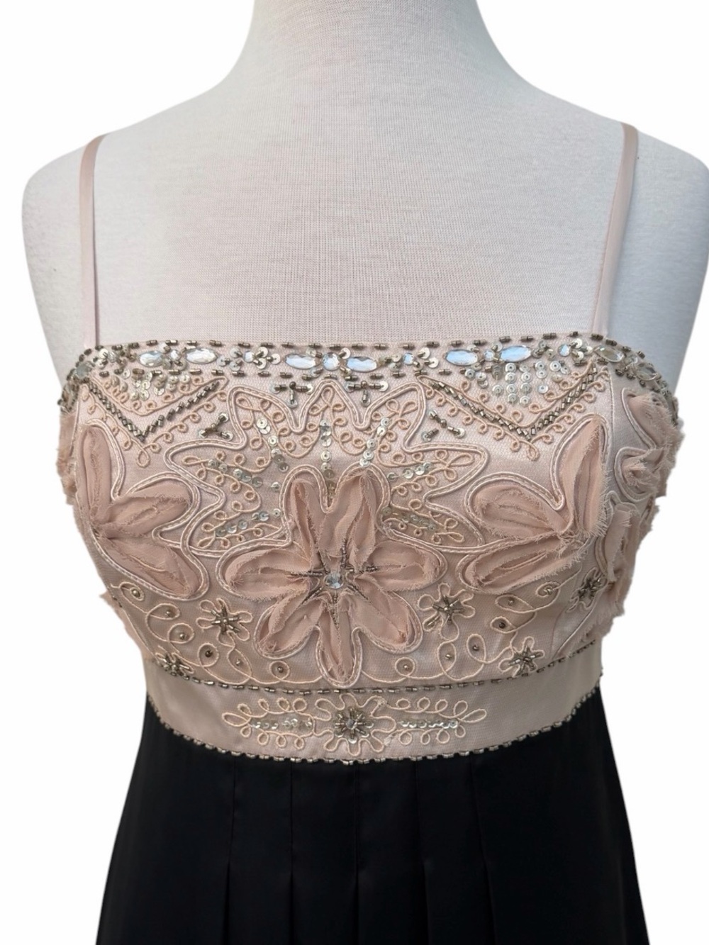 Sue Wong Dress NWT Beige Embellished Bodice Cocktail Dress Size 8